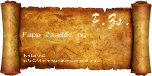 Papp Zsadány névjegykártya